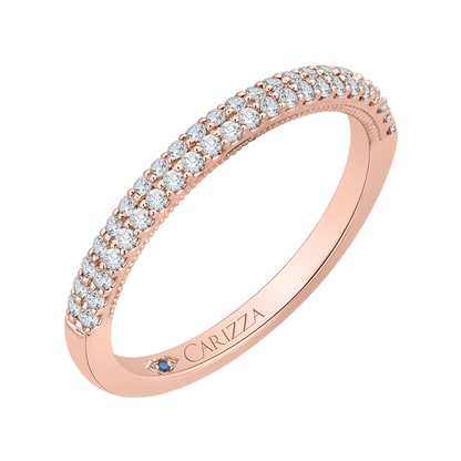 Round Diamond Wedding Band in 14K Rose Gold