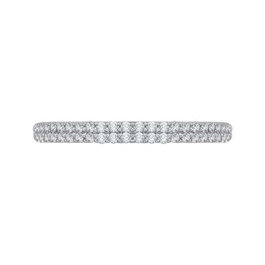 Round Diamond Half-Eternity Wedding Band in 14K White Gold