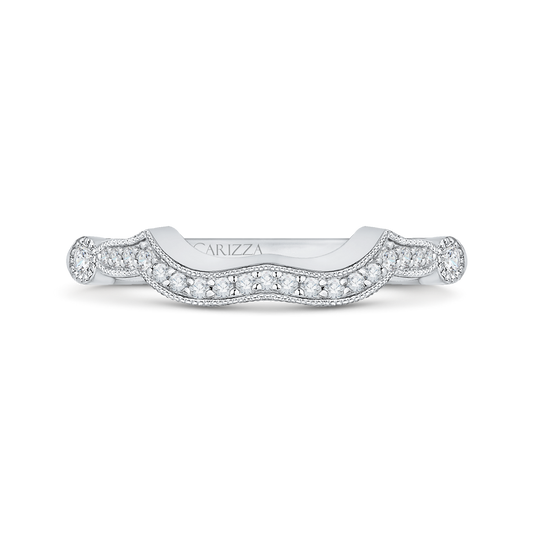 Round Diamond Wedding Band in 14K White Gold
