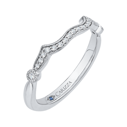 Round Diamond Wedding Band in 14K White Gold