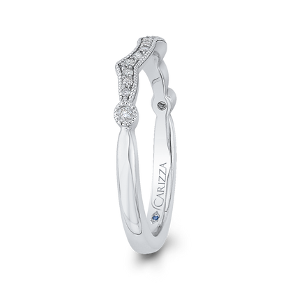Round Diamond Wedding Band in 14K White Gold