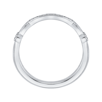 Round Diamond Wedding Band in 14K White Gold