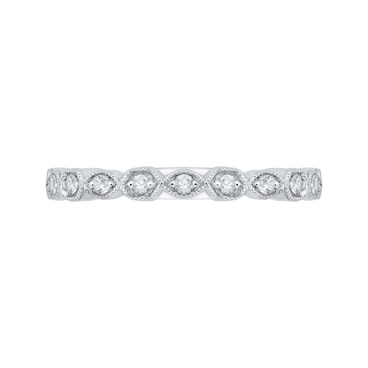 Round Diamond Wedding Band in 14K White Gold