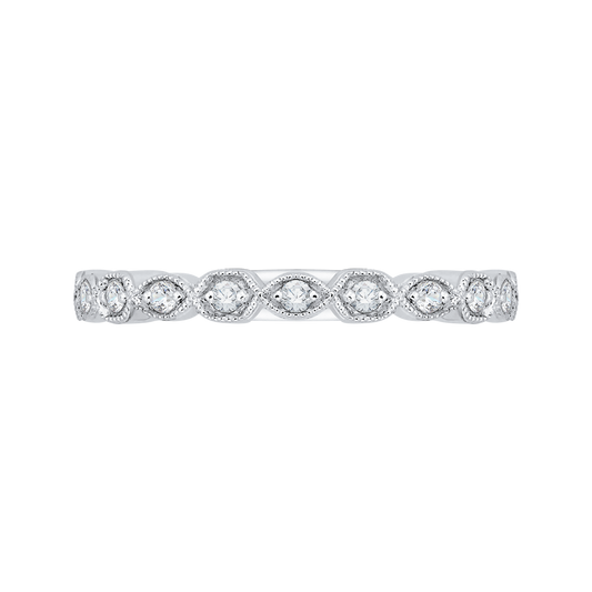 Round Diamond Wedding Band in 14K White Gold