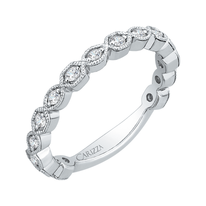 Round Diamond Wedding Band in 14K White Gold
