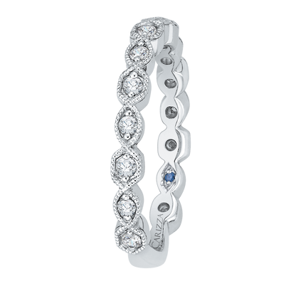 Round Diamond Wedding Band in 14K White Gold