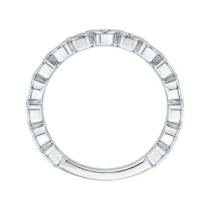 Round Diamond Wedding Band in 14K White Gold