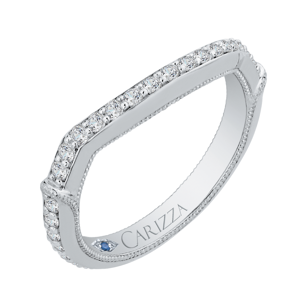 Round Diamond Wedding Band in 14K White Gold