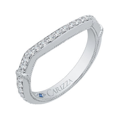 Round Diamond Wedding Band in 14K White Gold