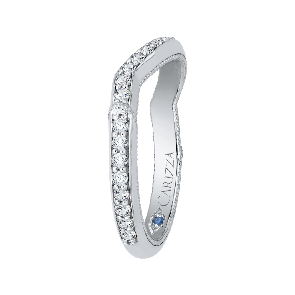 Round Diamond Wedding Band in 14K White Gold