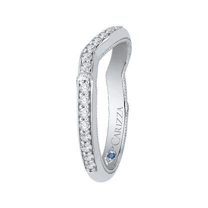 Round Diamond Wedding Band in 14K White Gold
