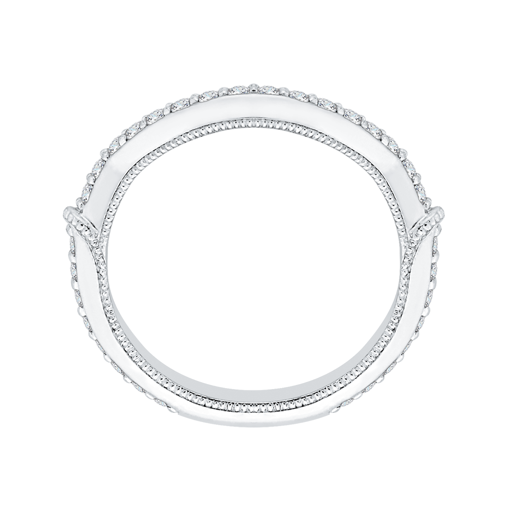 Round Diamond Wedding Band in 14K White Gold