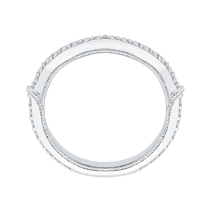 Round Diamond Wedding Band in 14K White Gold