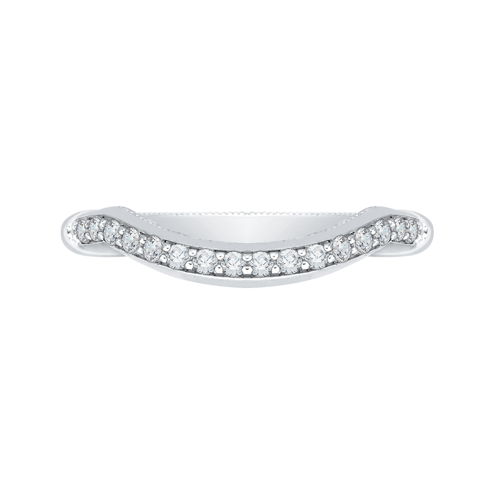 Round Diamond Wedding Band in 14K White Gold