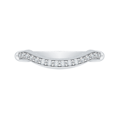 Round Diamond Wedding Band in 14K White Gold