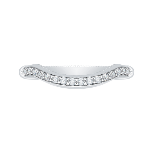 Round Diamond Wedding Band in 14K White Gold