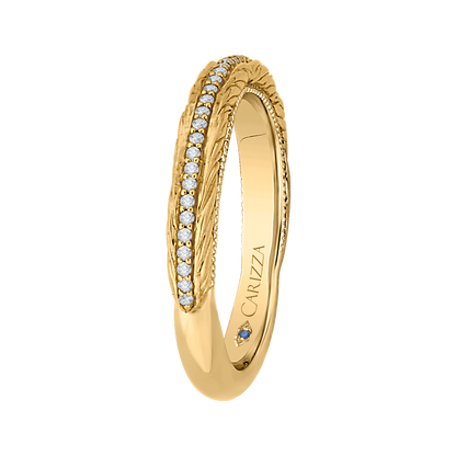 Round Diamond Wedding Band in 14K Yellow Gold