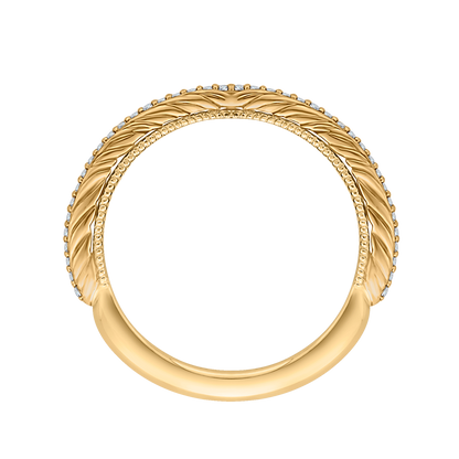 Round Diamond Wedding Band in 14K Yellow Gold