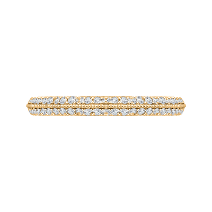 Round Diamond Half-Eternity Wedding Band in 14K Yellow Gold