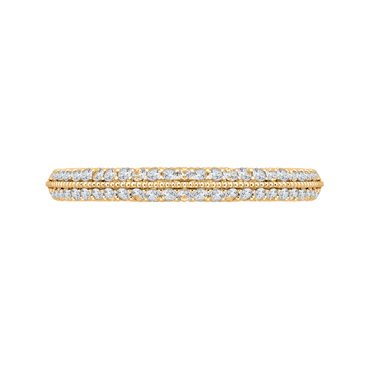 Round Diamond Half-Eternity Wedding Band in 14K Yellow Gold