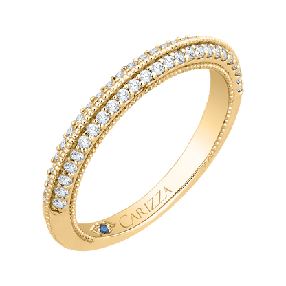 Round Diamond Half-Eternity Wedding Band in 14K Yellow Gold