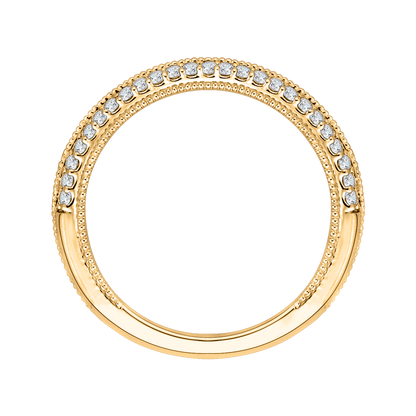 Round Diamond Half-Eternity Wedding Band in 14K Yellow Gold