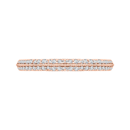 Round Diamond Half-Eternity Wedding Band in 14K Rose Gold