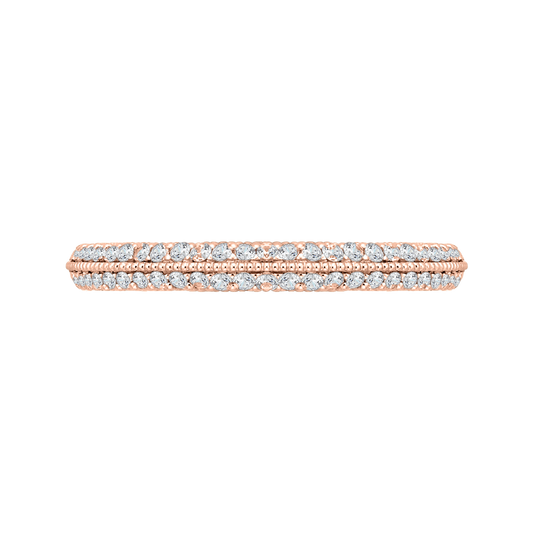 Round Diamond Half-Eternity Wedding Band in 14K Rose Gold