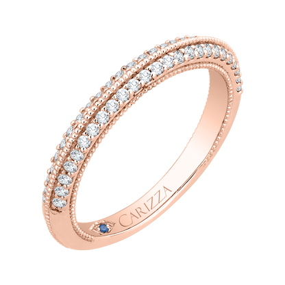 Round Diamond Half-Eternity Wedding Band in 14K Rose Gold