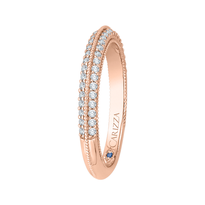 Round Diamond Half-Eternity Wedding Band in 14K Rose Gold
