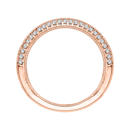 Round Diamond Half-Eternity Wedding Band in 14K Rose Gold