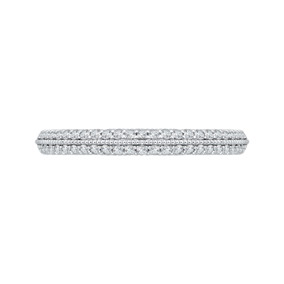 Round Diamond Wedding Band in 14K White Gold