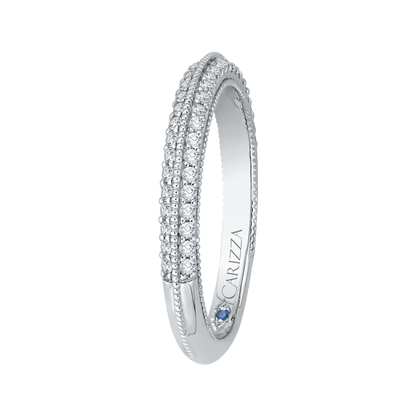 Round Diamond Wedding Band in 14K White Gold