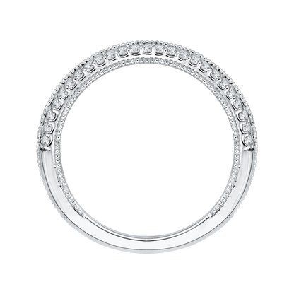 Round Diamond Wedding Band in 14K White Gold