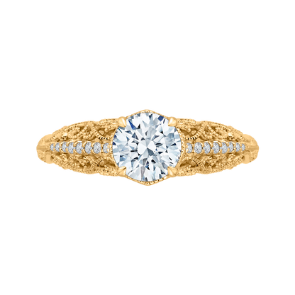 Round Diamond Engagement Ring in 14K Yellow Gold (Semi-Mount)