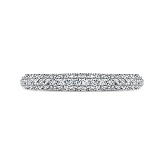 Round Diamond Wedding Band in 14K White Gold