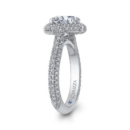 Round Diamond Engagement Ring in 14K White Gold (Semi-Mount)