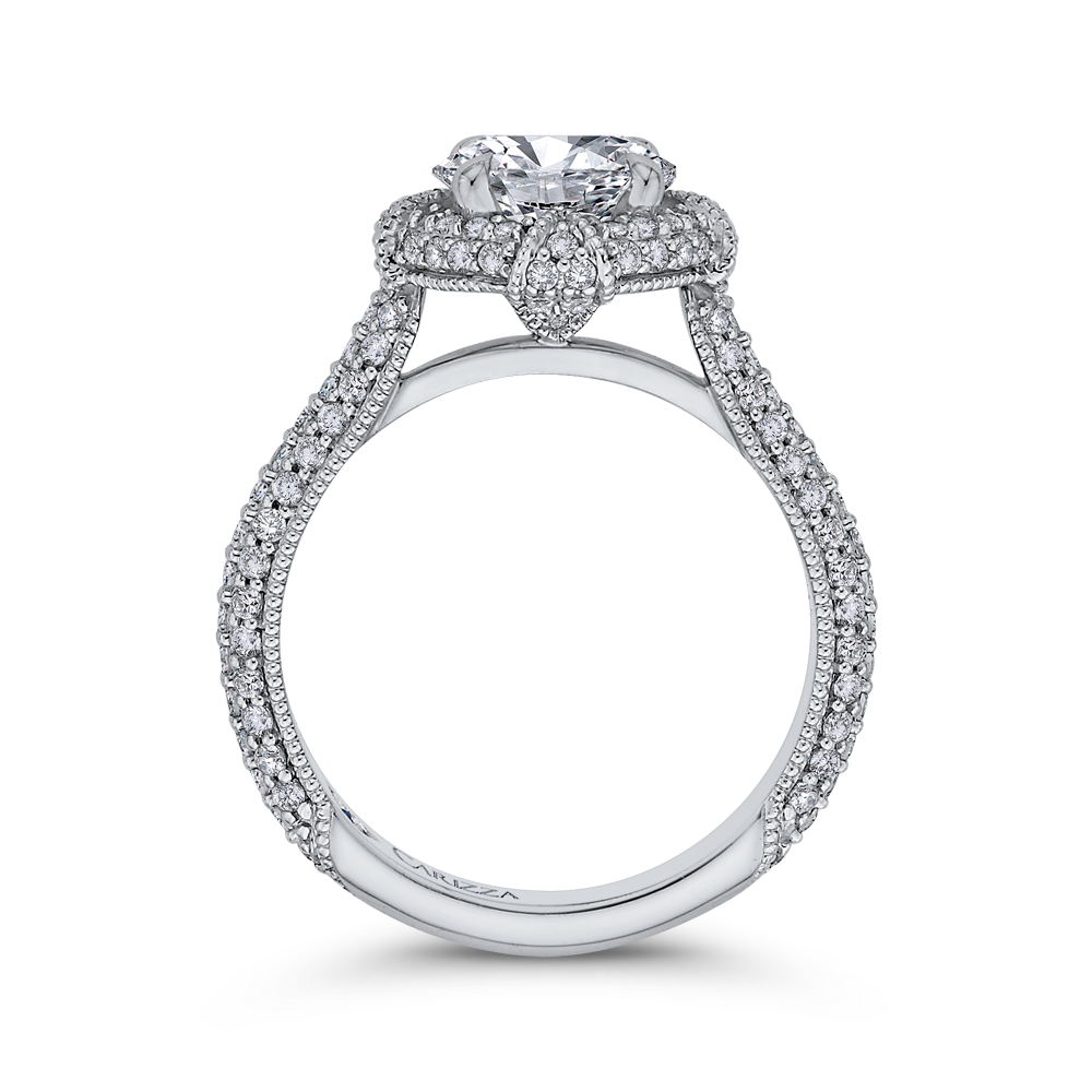 Round Diamond Engagement Ring in 14K White Gold (Semi-Mount)