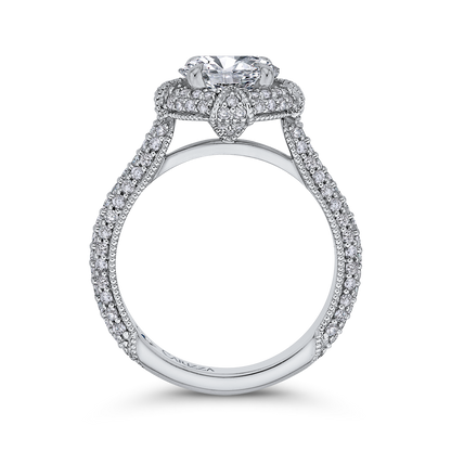 Round Diamond Engagement Ring in 14K White Gold (Semi-Mount)