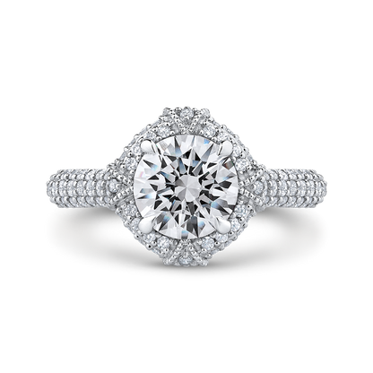 Round Diamond Engagement Ring in 14K White Gold (Semi-Mount)