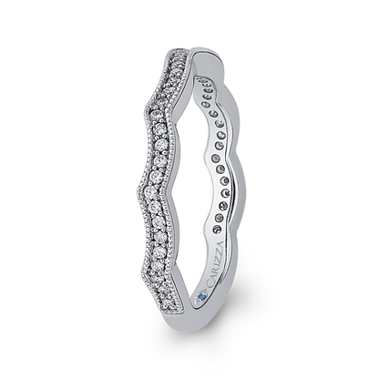 Round Diamond Wedding Band in 14K White Gold