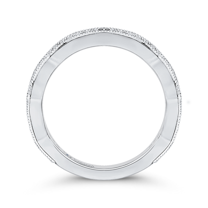 Round Diamond Wedding Band in 14K White Gold