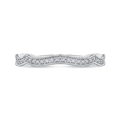 Round Diamond Wedding Band in 14K White Gold
