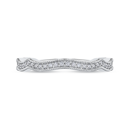Round Diamond Wedding Band in 14K White Gold