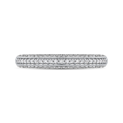 Round Diamond Half-Eternity Wedding Band in 14K White Gold