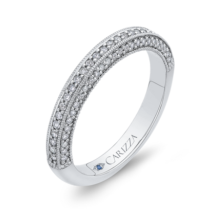 Round Diamond Half-Eternity Wedding Band in 14K White Gold