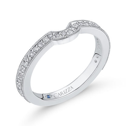 Round Diamond Wedding Band in 14K White Gold