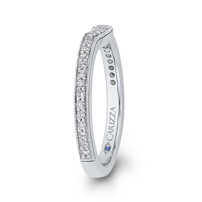 Round Diamond Wedding Band in 14K White Gold