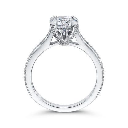 Round Diamond Classic Engagement Ring in 14K White Gold (Semi-Mount)