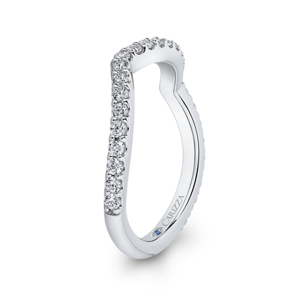 Round Diamond Wedding Band in 14K White Gold